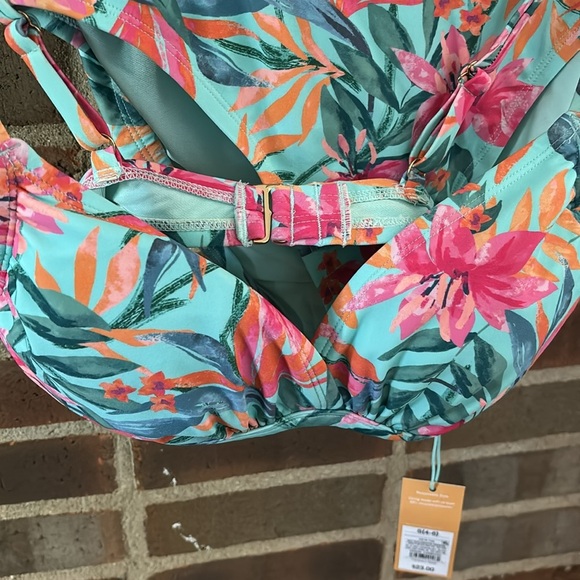Women’s Kona Sol 2 piece High Waist Bottom SwimSuit, Size Small (4-6), Tropical - Picture 2 of 11
